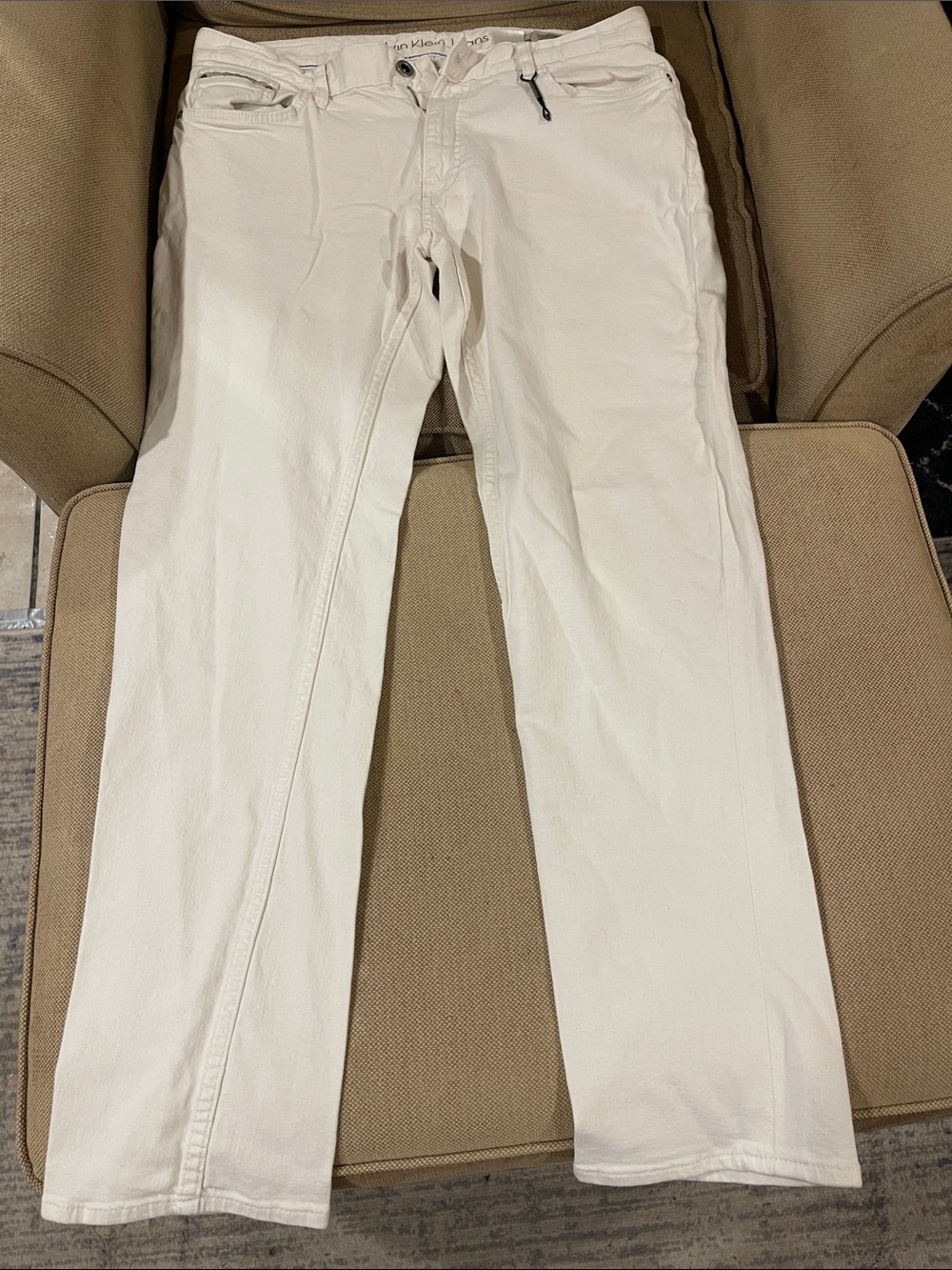 Calvin Klein Jeans White Slim Men's Chinos